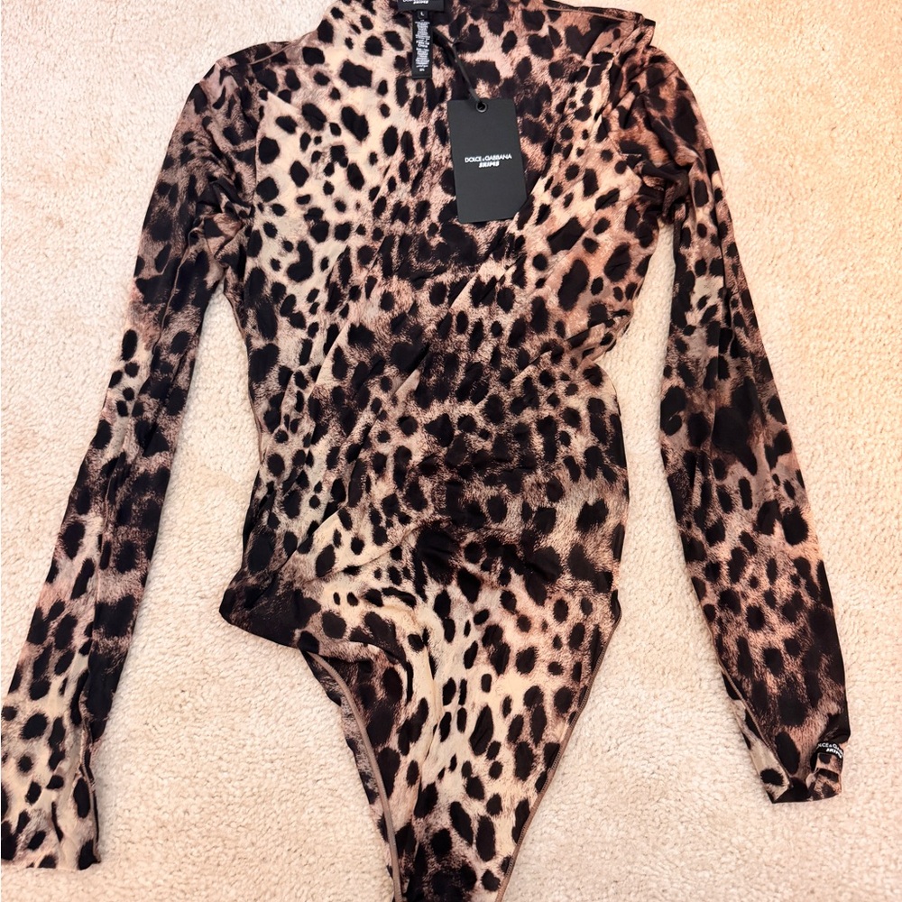 SKIMS x Dolce & Gabbana Leopard Print Bodysuit